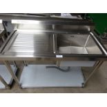 Diaminox left hand drainer single sink with taps 120cm