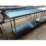 Stainless steel prep table H:90cm, W:170cm, D:60cm