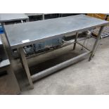 Stainless steel prep table H:85cm, W:150cm, D:60cm