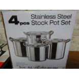 4pc sainless steel stock pot set