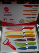 7pc knife set - multicoloured