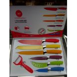 7pc knife set - multicoloured