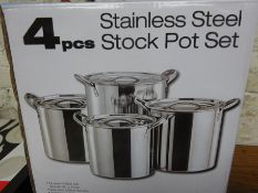 4pc sainless steel stock pot set