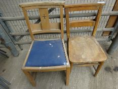 2 wooden chairs