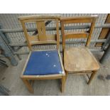 2 wooden chairs