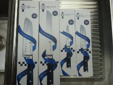 Set of 4 Le cordon Bleu knives, brad, chef, utility & cooks