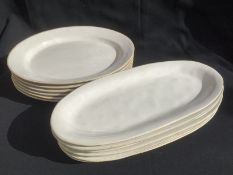 12 oval serving platters 6 no 38cm x 30cm - 6 no 44cm x 21cm