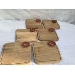 6 steak boards 25cm x 25cm with inderts for dipping dish plus 6 branded terracotta dipping dishes