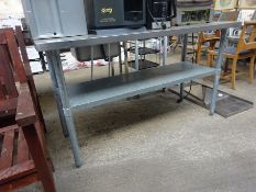 Stainless steel table & undershelves.