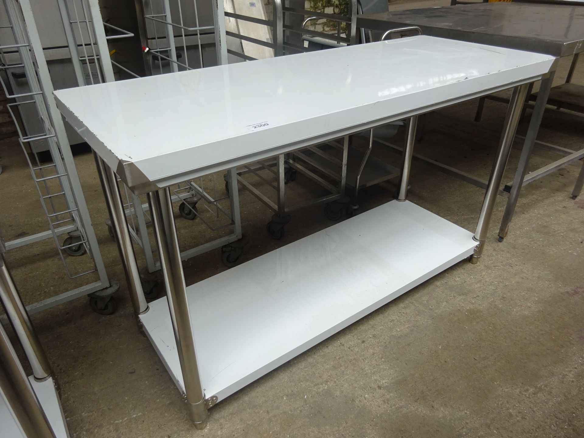 Stainless steel prep table with under shelf H:90cm, W:150cm, D:60cm