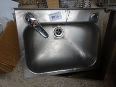 Stainless steel hand sink with taps