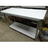 Stainless steel prep table with under shelf H:90cm,W:150cm, D:60cm