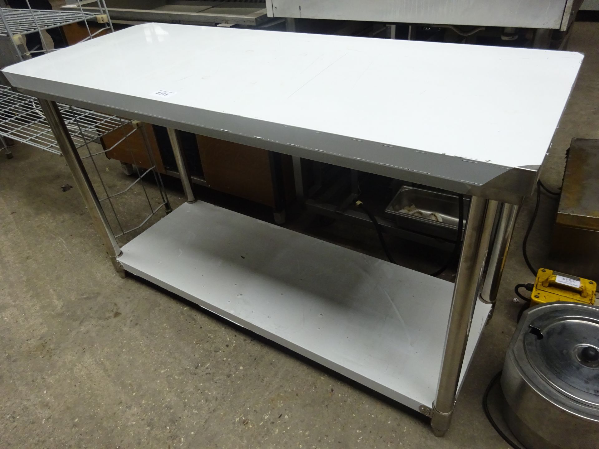 Stainless steel prep table with under shelf H:90cm,W:150cm, D:60cm