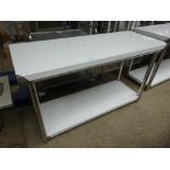 Stainless steel prep table with under shelf H:90cm, W:150cm, D:60cm