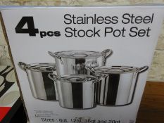 4pc sainless steel stock pot set