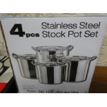 4pc sainless steel stock pot set