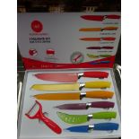 7pc knife set - multicoloured