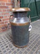 Copper milk churn, height 23 inches