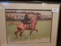 Framed and glazed print "Hunting types - Dealer's Man" after Lionel Edwards, 32 x 44 cms