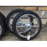 Pair of wire wheels and tyres, 16ins - carries VAT