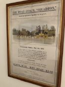 An original framed and glazed 1903 USA poster advertising The Road Coach Squadron.