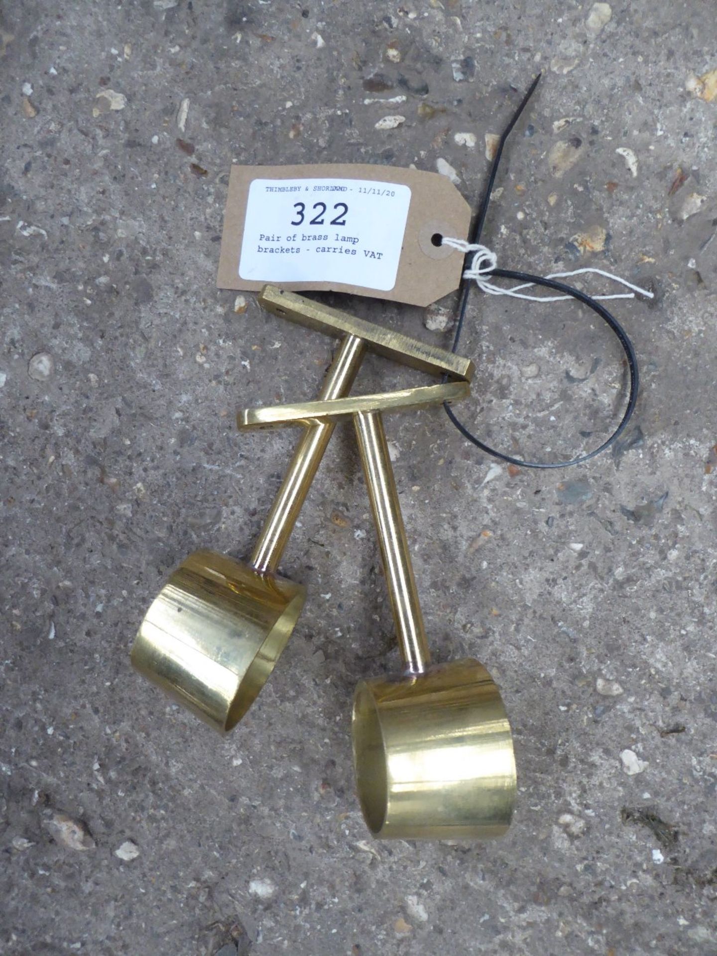 Pair of brass lamp brackets - carries VAT