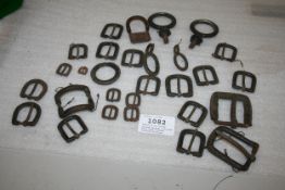 Quantity of silver plated harness fittings