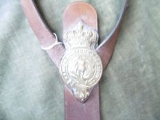 Military Black Watch breastplate with crest and decorative buckles