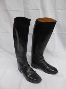 Pair of black leather hunting boots, size 7.5