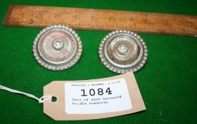 Pair of rare mirrored bridle rosettes