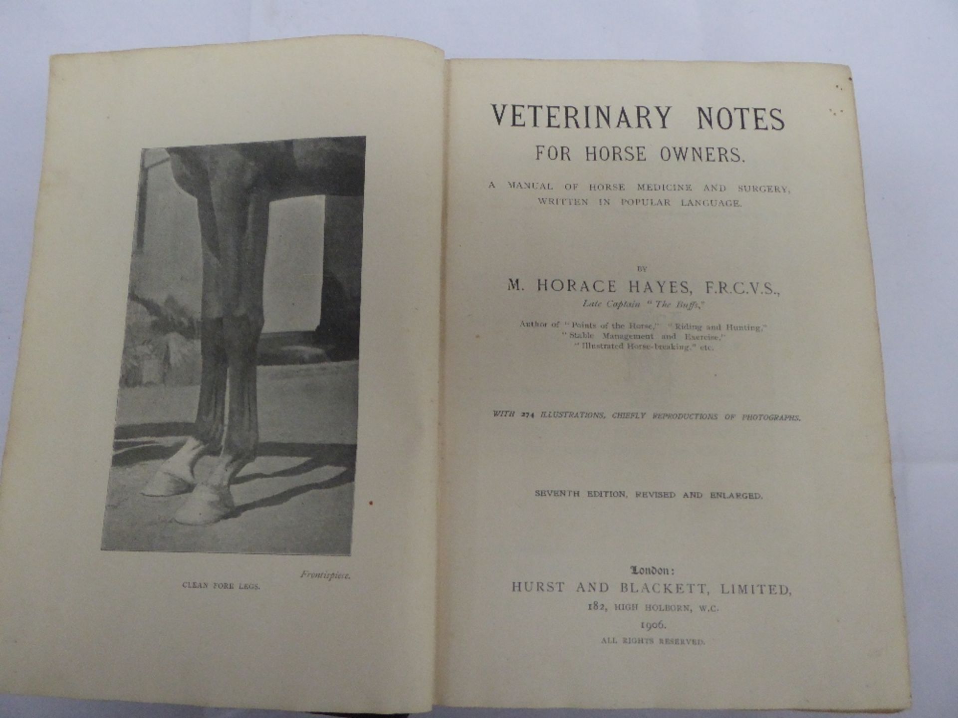 An old Vet's book entitled "Veterinary Notes for Horse Owners", 7th Edition, 1906 - Image 2 of 2