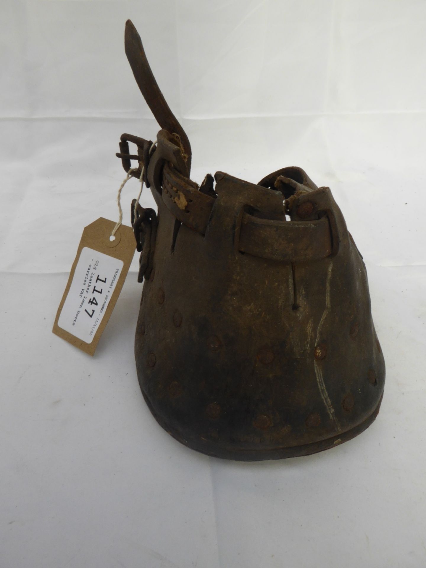 Old leather lawn boot - carries VAT