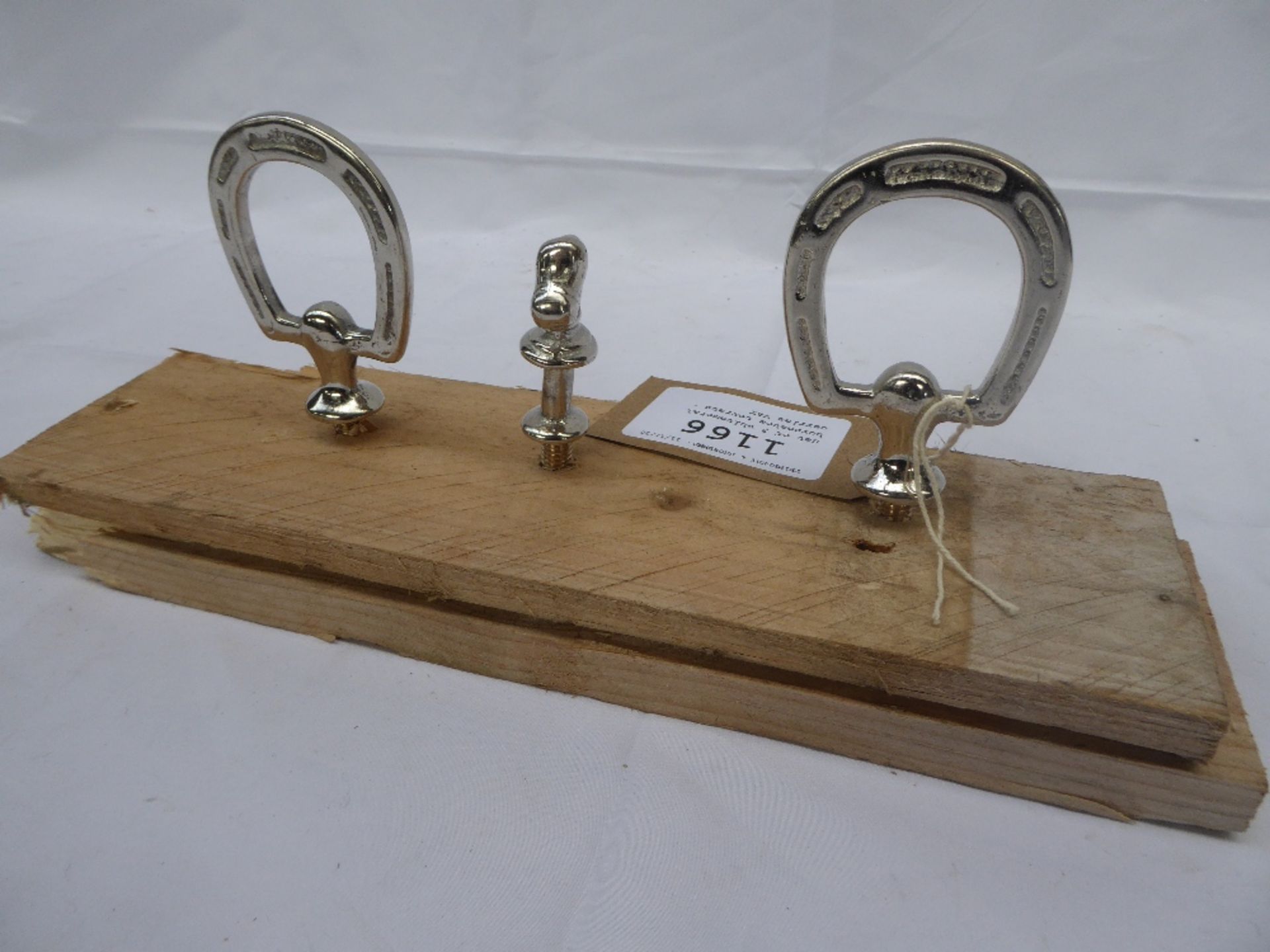 Set of 3 whitemetal horseshoe terrets - carries VAT - Image 2 of 2