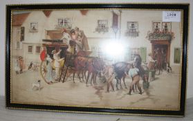 Coaching scene by Ludovici, 36 x 63 cms (size of image)