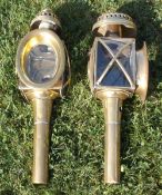 Pair of brass carriage lamps