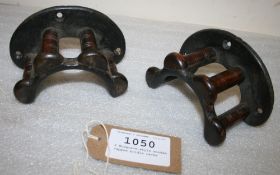 2 Musgrave-style wooden capped bridle racks