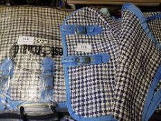 2 x cooler rugs in blue check, 6ft 3ins