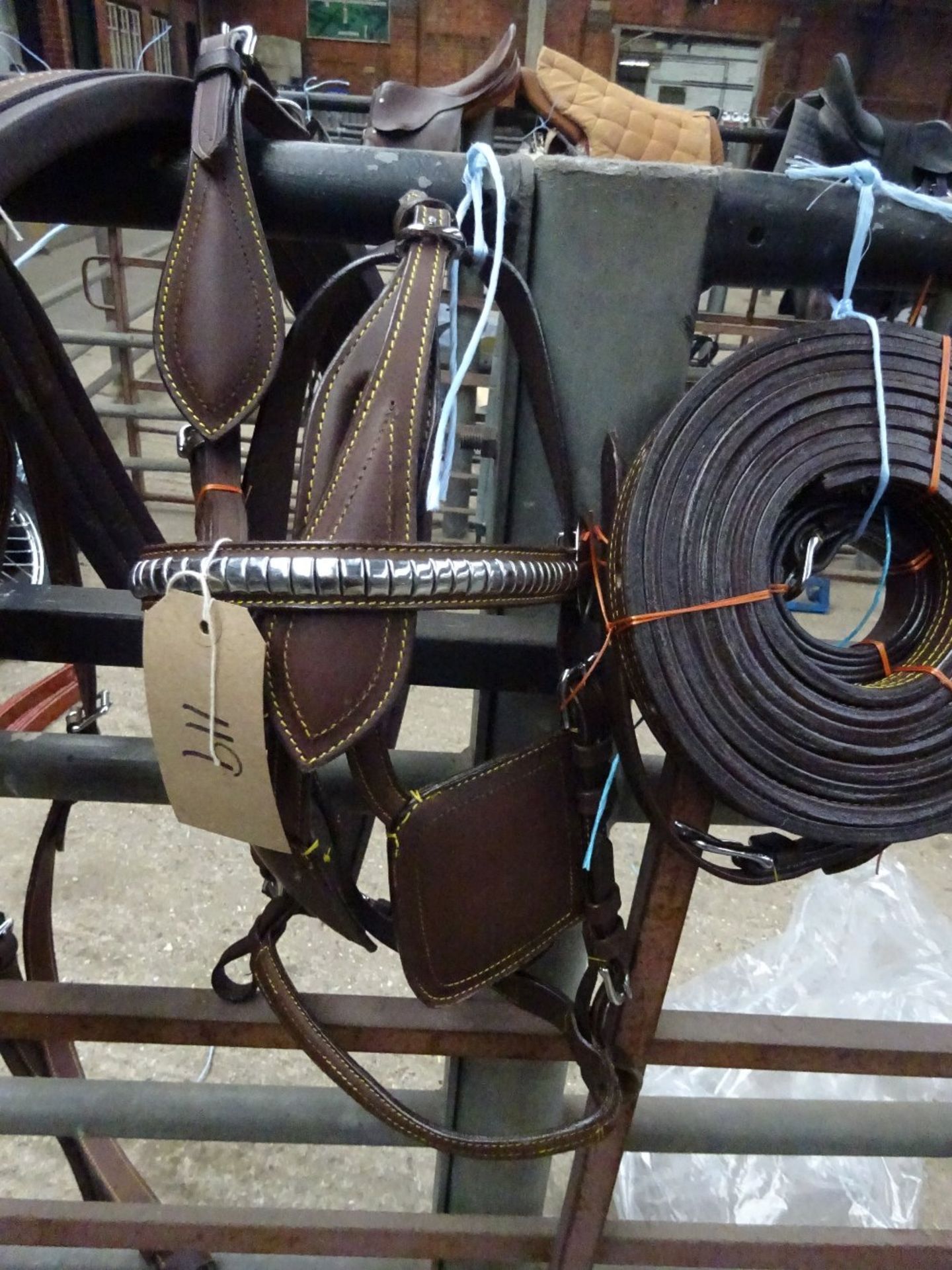 Set of brown/whitemetal breastcollar harness to fit a pony