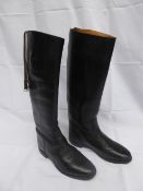 Pair of black leather hunting boots, size 7