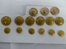 Set of hunt coat buttons initialled B.H.