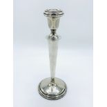 Hallmarked silver fluted candle stick