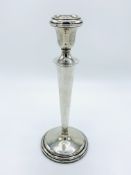Hallmarked silver fluted candle stick