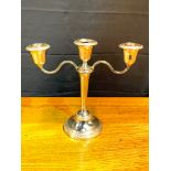 Large 3 armed sterling silver candelabra stabilised base