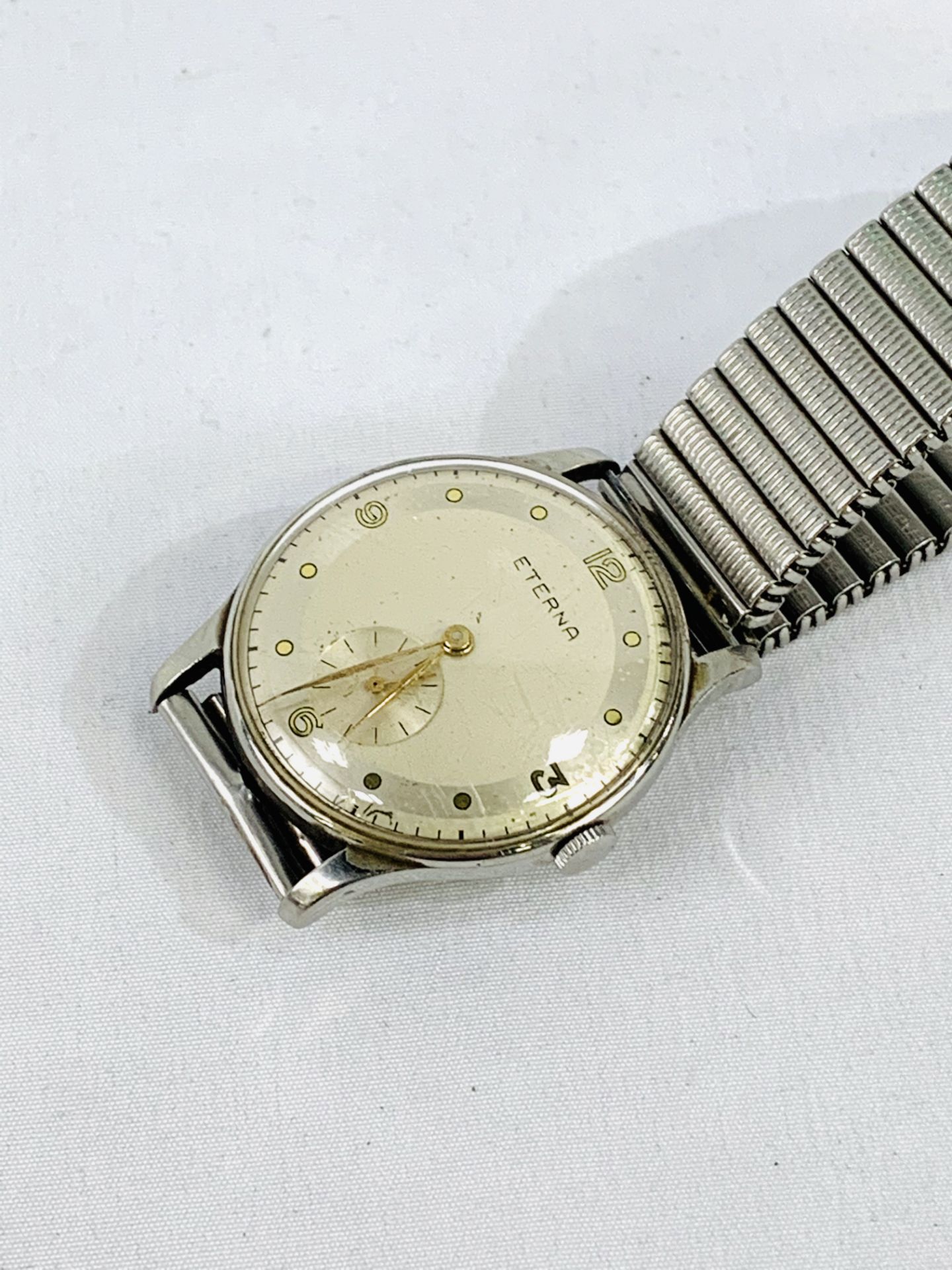 Gentleman's 1950's stainless steel 'Eterna' wrist watch, going - Image 2 of 3