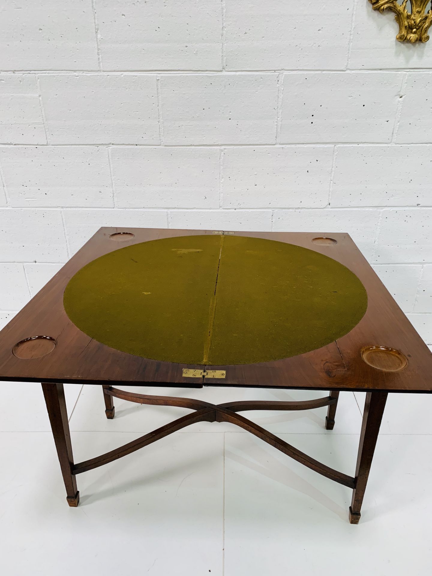 Mahogany writing table cum games table. - Image 7 of 7