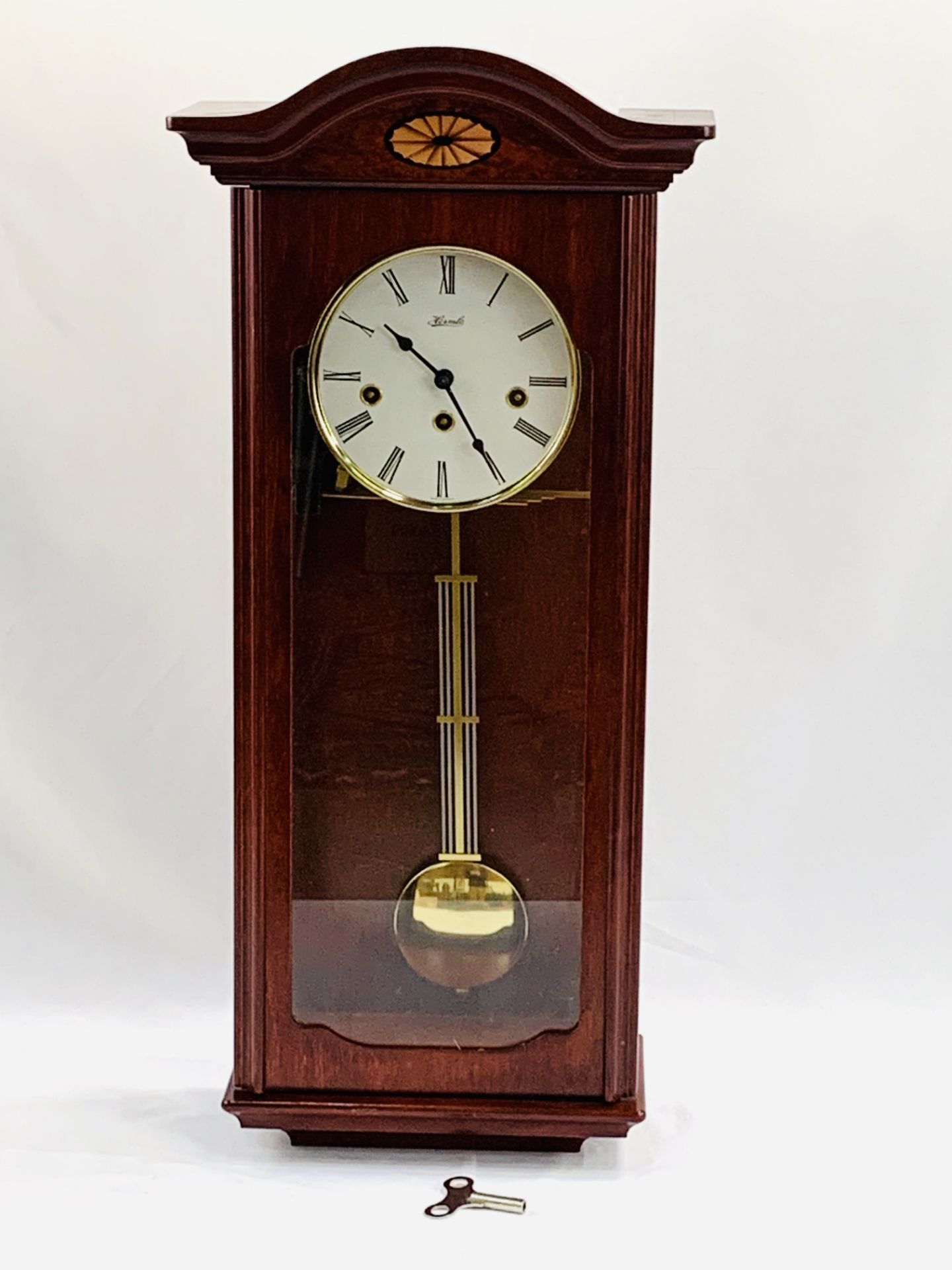 Franz Hermle, Germany, Westminster chimes visible pendulum wall clock