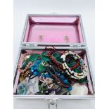 Container of semi precious stone jewellery etc