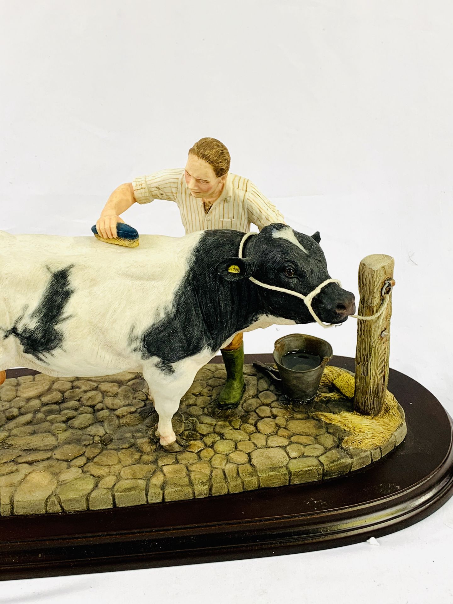 Country Artist Belgian Blue bull (The Winning Partnership) on plinth, boxed - Image 2 of 3