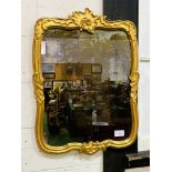Victorian ornate gesso framed wall mirror with original glass.