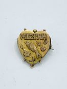 Vintage gold 'Mizpah' brooch 1.4g
